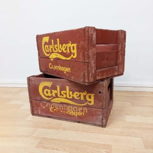 1920 -luvun puinen Carlsberg -olutlaatikko