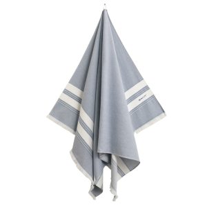GANT Stripe Hammam beach towel rantapyyhe 100x180cm, faded denim