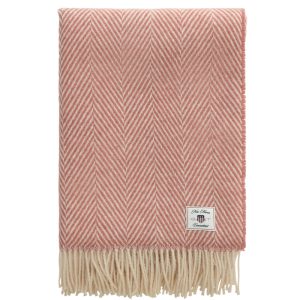 Gant Herringbone wool throw torkkupeitto, faded brick