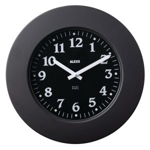 Alessi Momento seinäkello, teräskehys musta