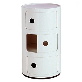 Kartell Componibili säilytyskaluste 3-osainen, valkoinen
