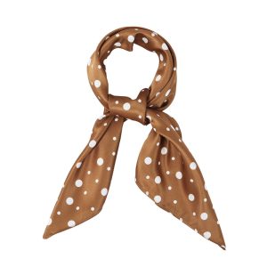 Handed By Tizzy Scarf, sunset yellow with white dots